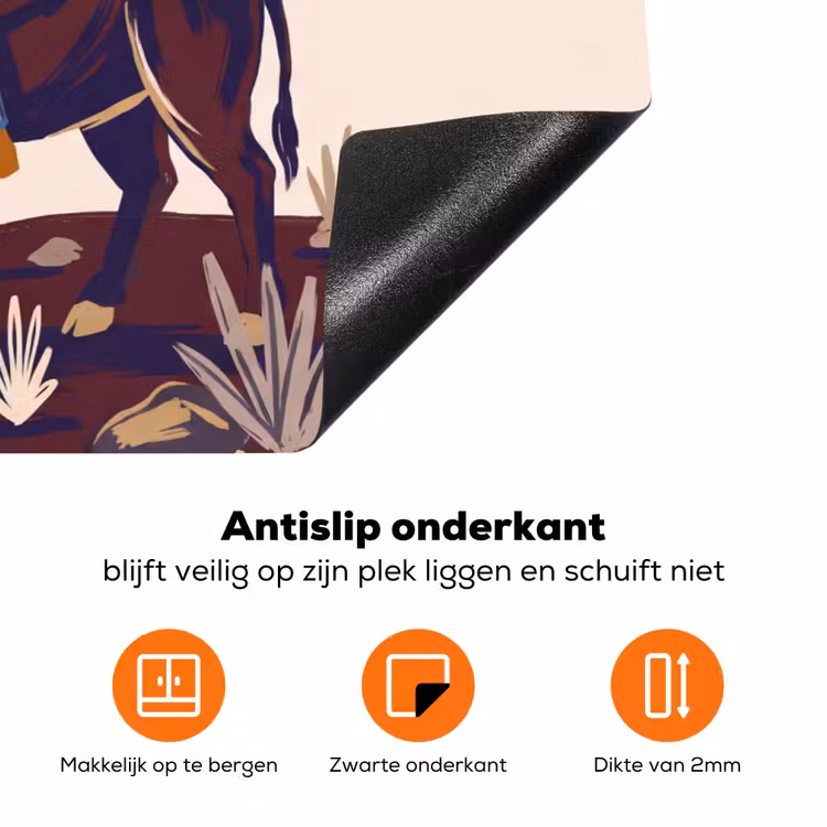 Mensen - Dieren - Cowboy - Abstract - Kleurrijk Inductie beschermer vinyl 3mm klein -zzzzzzz-td-onderkant