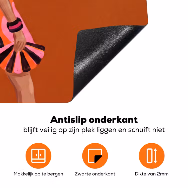 Mensen - Duo - Mode - Illustratie - Kleurrijk Inductie beschermer vinyl 3mm klein -zzzzzzz-td-onderkant