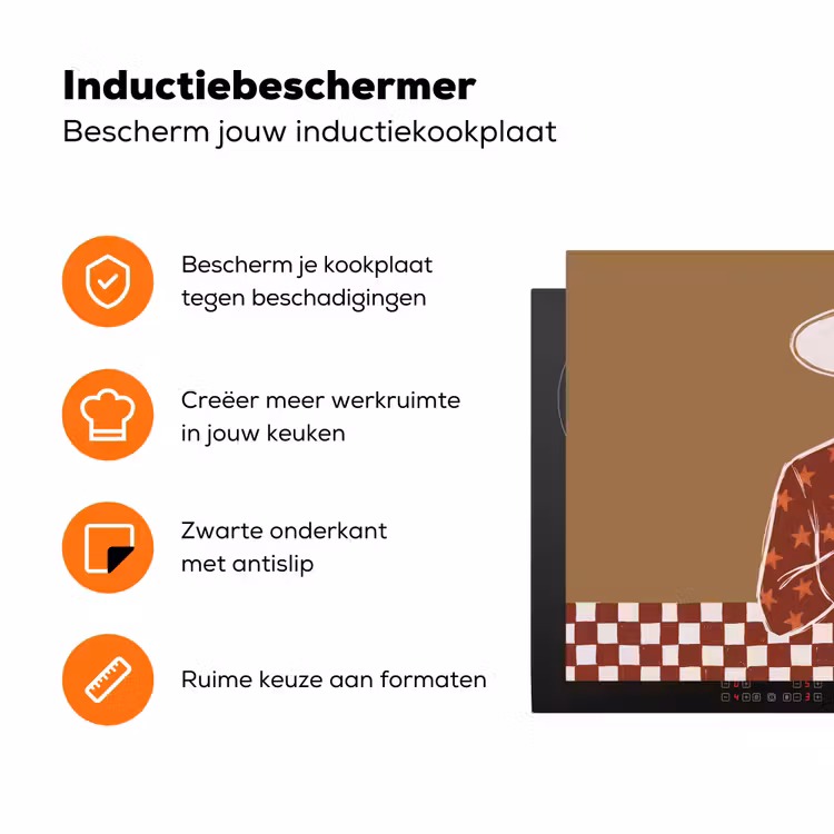 Mensen - Hoed - Cocktail - Abstract - Modern Inductie beschermer vinyl 3mm klein -zzzzzzz-td-ups