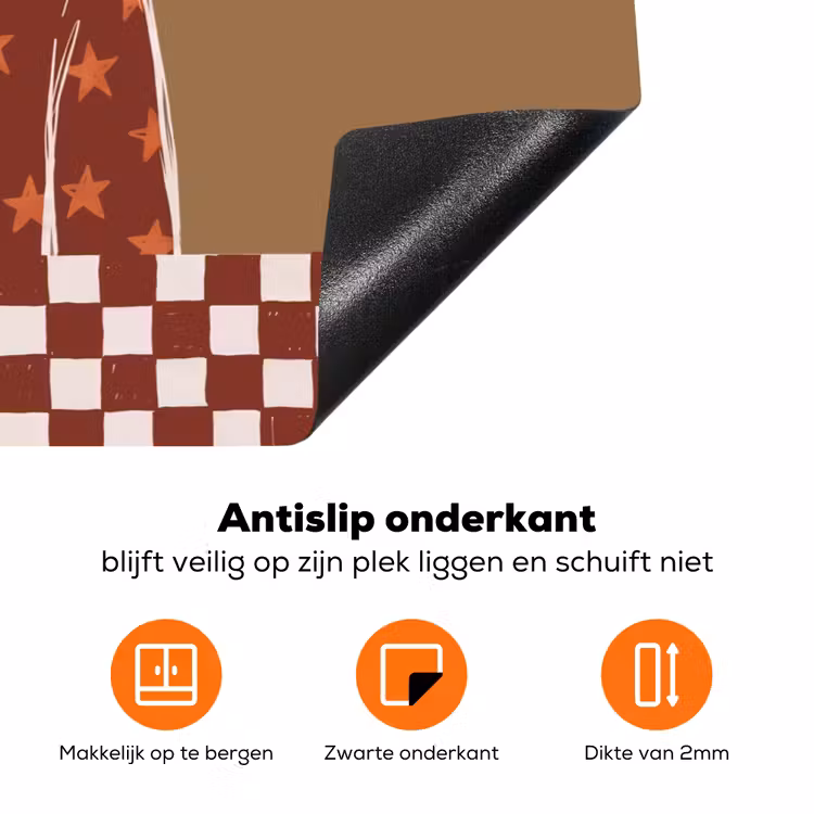 Mensen - Hoed - Cocktail - Abstract - Modern Inductie beschermer vinyl 3mm klein -zzzzzzz-td-onderkant