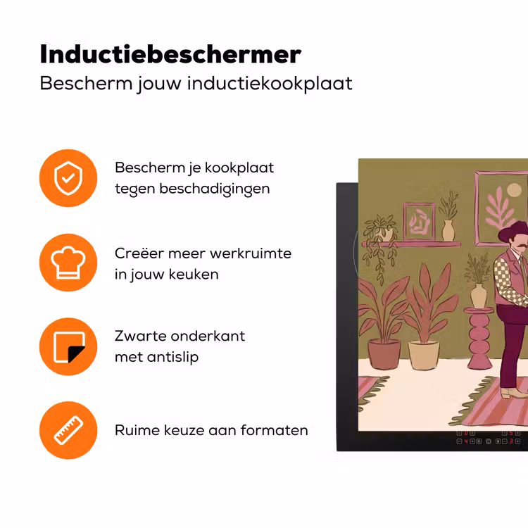 Mensen - Mannen - Hoeden - Retro - Interieur Inductie beschermer vinyl 3mm klein -zzzzzzz-td-ups