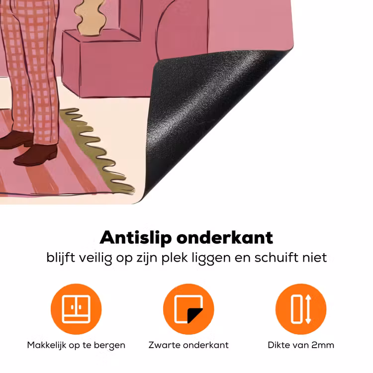 Mensen - Mannen - Hoeden - Retro - Interieur Inductie beschermer vinyl 3mm klein -zzzzzzz-td-onderkant