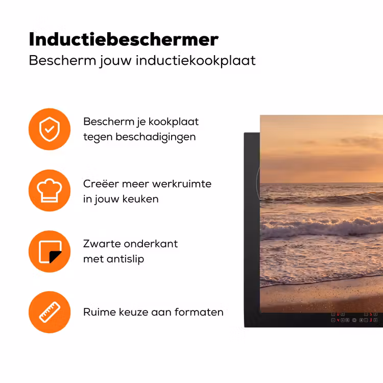 Mensen - Oceaan - Zonsondergang - Kust - Goud Inductie beschermer vinyl 3mm klein -zzzzzzz-td-ups