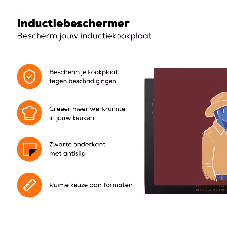 Mensen - Profiel - Sigaret - Abstract - Kunst Inductie beschermer vinyl 3mm klein -zzzzzzz-td-ups