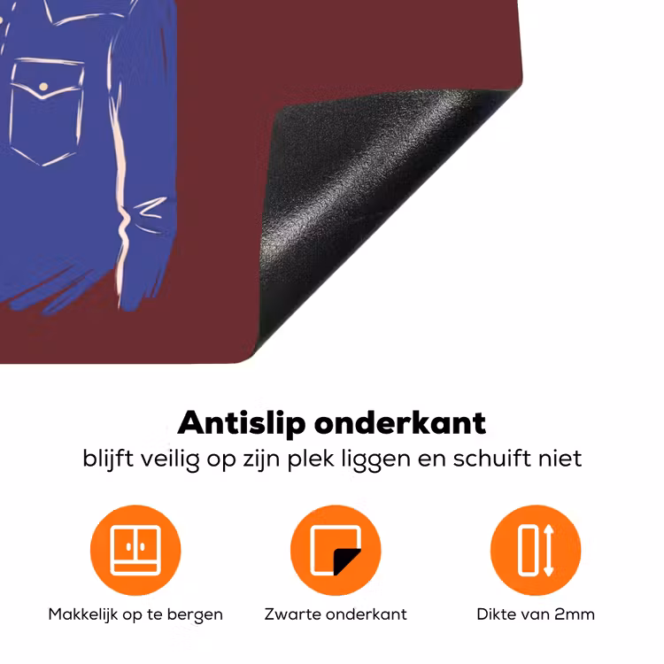 Mensen - Profiel - Sigaret - Abstract - Kunst Inductie beschermer vinyl 3mm klein -zzzzzzz-td-onderkant