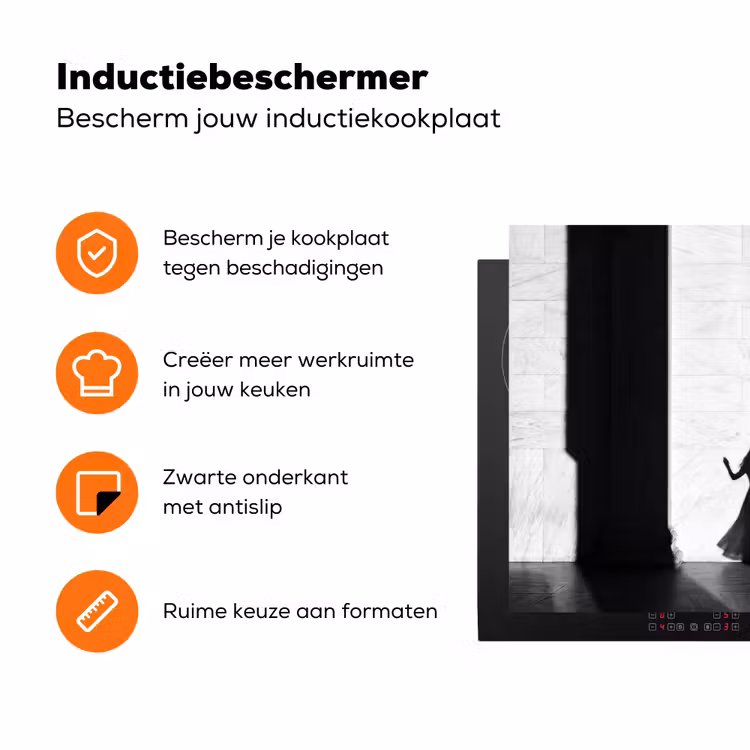 Mensen - Schaduw - Dans - Zwart-wit - Liefde Inductie beschermer vinyl 3mm klein -zzzzzzz-td-ups