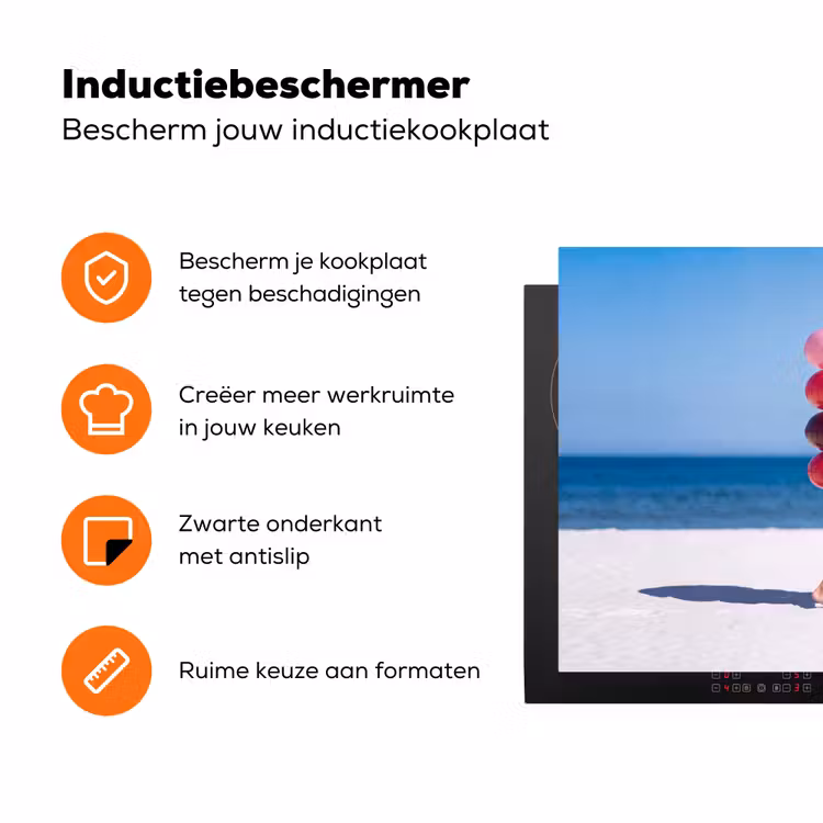 Mensen - Strand - Zomer - Recreatie - Kleurrijk Inductie beschermer vinyl 3mm klein -zzzzzzz-td-ups