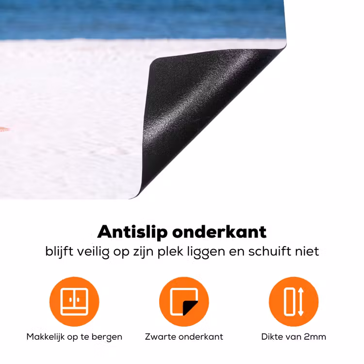 Mensen - Strand - Zomer - Recreatie - Kleurrijk Inductie beschermer vinyl 3mm klein -zzzzzzz-td-onderkant