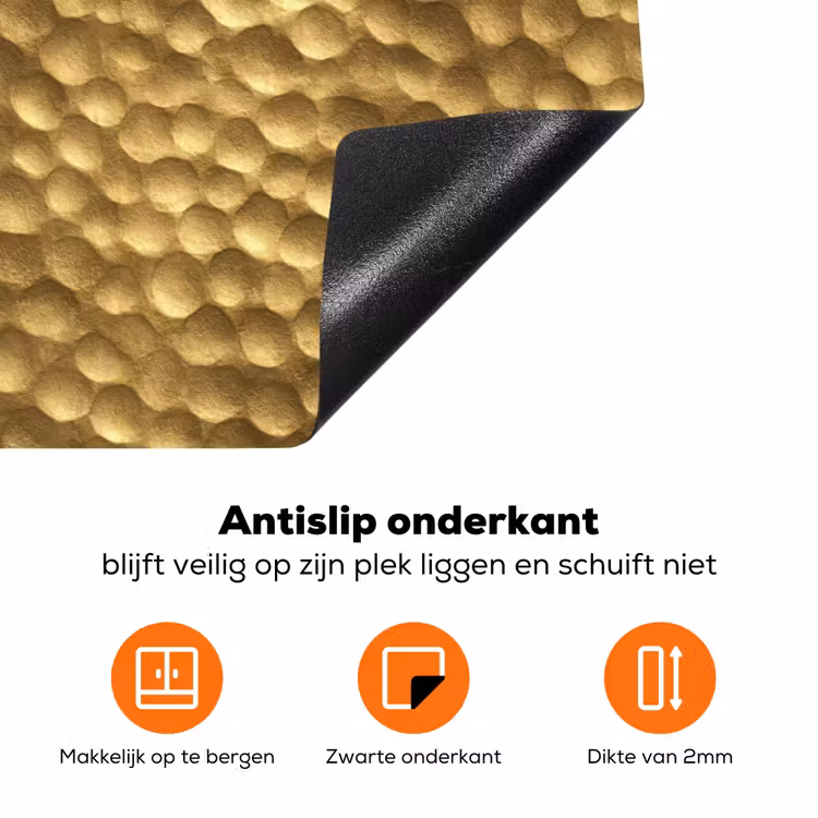 Metaal - Dynamisch - Goud Inductie beschermer vinyl 3mm klein 276 -zzzzzzz-td-onderkant
