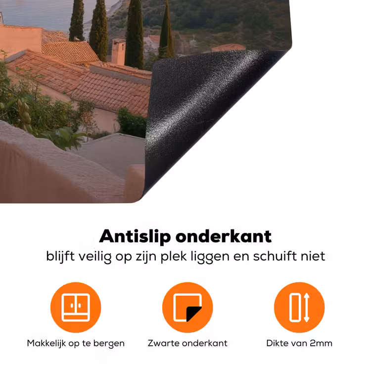 Middelandse zee - Sinaasappel - Heuvels - Zee Inductie beschermer vinyl 3mm klein -zzzzzzz-td-onderkant