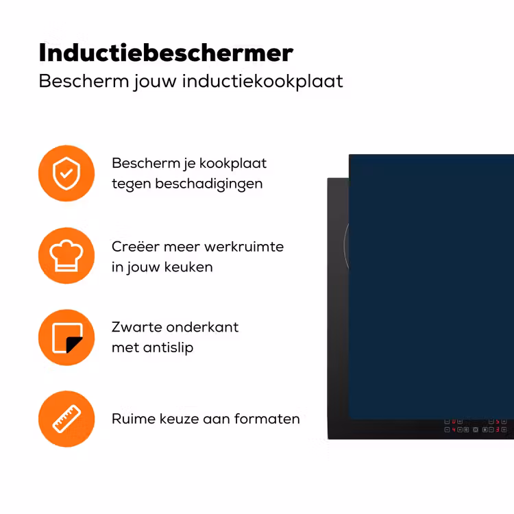 Midnight - Blue - Blauw Inductie beschermer vinyl 3mm klein 276 -zzzzzzz-td-ups