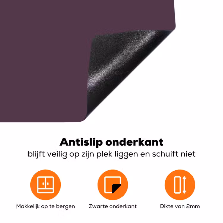 Midnight - Plum - Paars Inductie beschermer vinyl 3mm klein 276 -zzzzzzz-td-onderkant