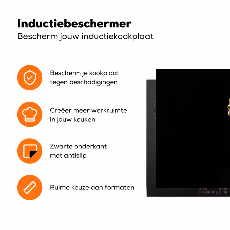 Milkshake - Goud - Drinken - Zwart Inductie beschermer vinyl 3mm klein -zzzzzzz-td-ups