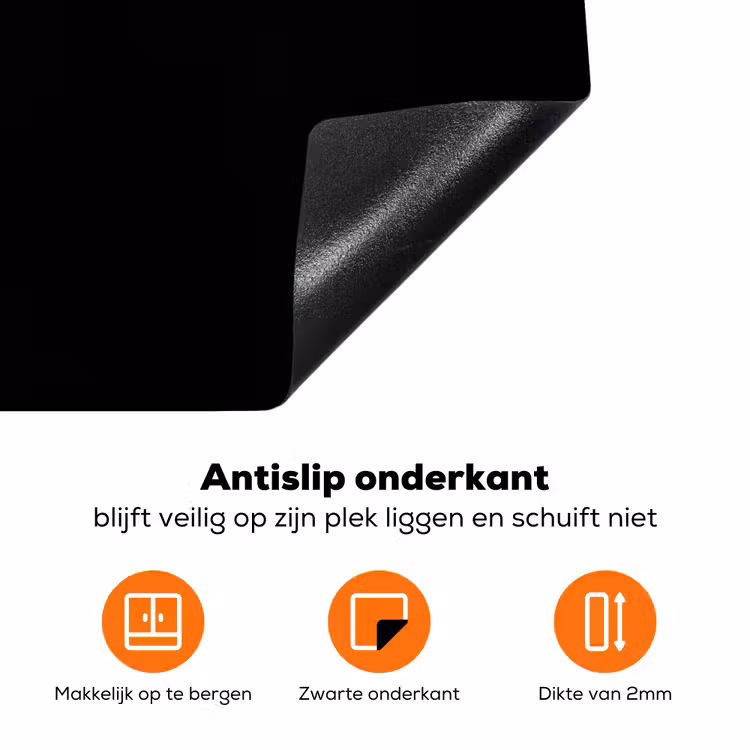 Milkshake - Goud - Drinken - Zwart Inductie beschermer vinyl 3mm klein -zzzzzzz-td-onderkant
