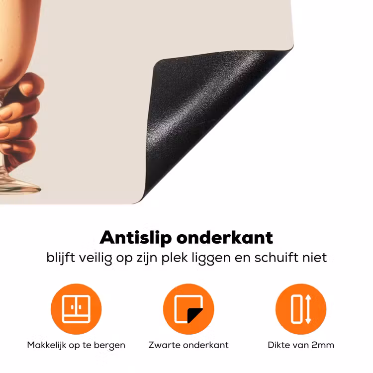 Milkshake - Kers - Rietje Inductie beschermer vinyl 3mm klein -zzzzzzz-td-onderkant