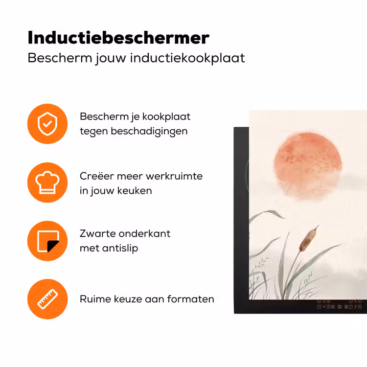 Minimalistisch - Bamboe - Groen Inductie beschermer vinyl 3mm klein -zzzzzzz-td-ups