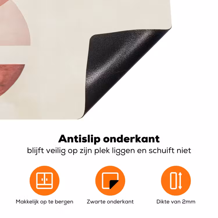 Minimalistisch - Cirkels - Roze Inductie beschermer vinyl 3mm klein -zzzzzzz-td-onderkant