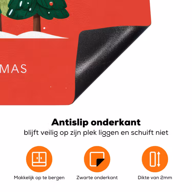 Minimalistisch - Kerstbomen - Rood - Sneeuw Inductie beschermer vinyl 3mm klein -zzzzzzz-td-onderkant