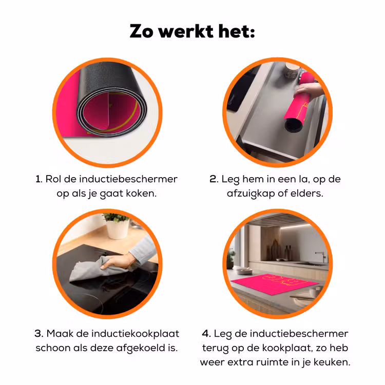 Minimalistisch - Roze - Dream big - Grafisch Inductie beschermer vinyl 3mm klein -zzzzzzz-td-werking