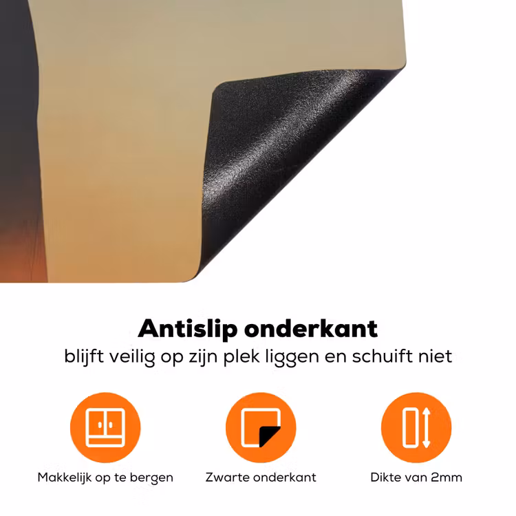 Minimalistisch - Silhouet - Oranje Inductie beschermer vinyl 3mm klein -zzzzzzz-td-onderkant