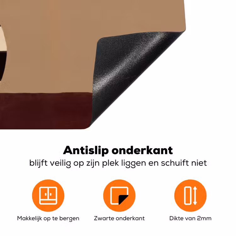Minimalistisch - Vaas - Bloemen - Bruin Inductie beschermer vinyl 3mm klein -zzzzzzz-td-onderkant