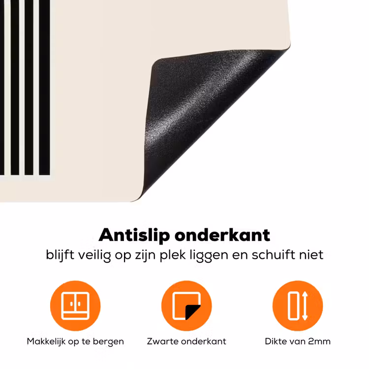 Minimalistisch - Zwarte boog - Gouden cirkel Inductie beschermer vinyl 3mm klein -zzzzzzz-td-onderkant
