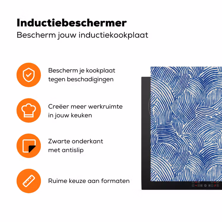 Modern - Abstract - Blauw Inductie beschermer vinyl 3mm klein 276 -zzzzzzz-td-ups