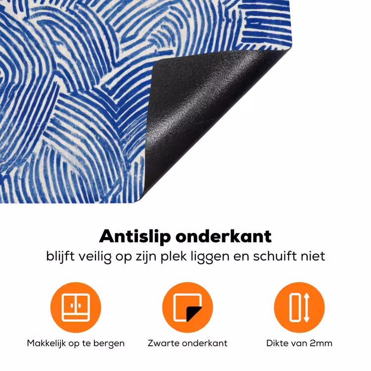 Modern - Abstract - Blauw Inductie beschermer vinyl 3mm klein 276 -zzzzzzz-td-onderkant