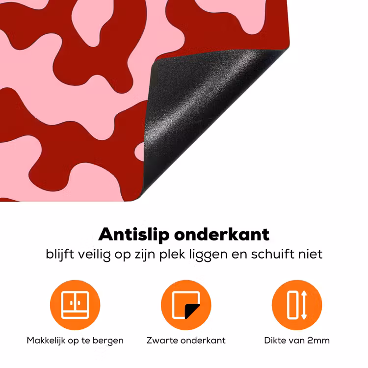 Modern - Abstract - Rood Inductie beschermer vinyl 3mm klein 276 -zzzzzzz-td-onderkant