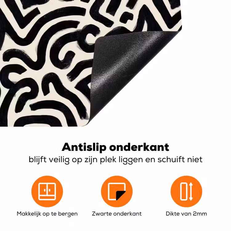 Modern - Abstract - Zwart Inductie beschermer vinyl 3mm klein 276 -zzzzzzz-td-onderkant