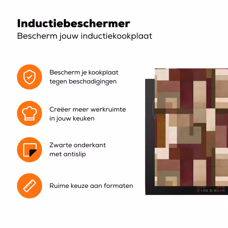 Modern - Geometrie - Kleurrijk Inductie beschermer vinyl 3mm klein 276 -zzzzzzz-td-ups