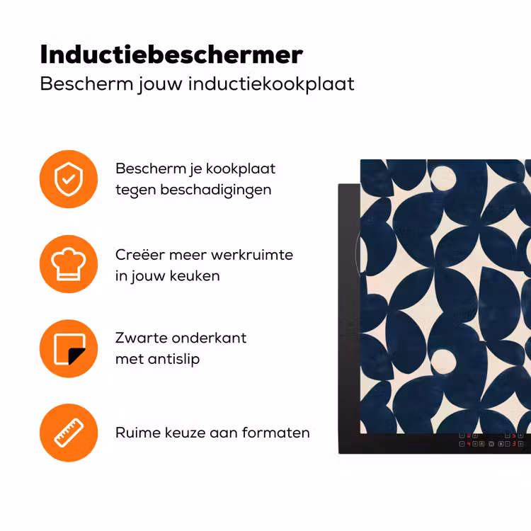 Modern - Geometrisch - Blauw Inductie beschermer vinyl 3mm klein 276 -zzzzzzz-td-ups