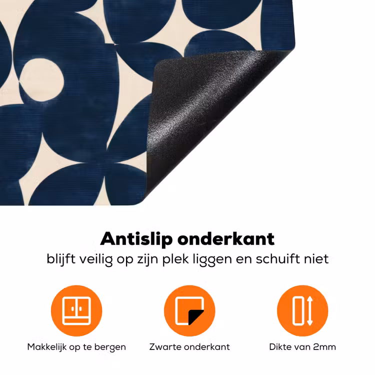 Modern - Geometrisch - Blauw Inductie beschermer vinyl 3mm klein 276 -zzzzzzz-td-onderkant
