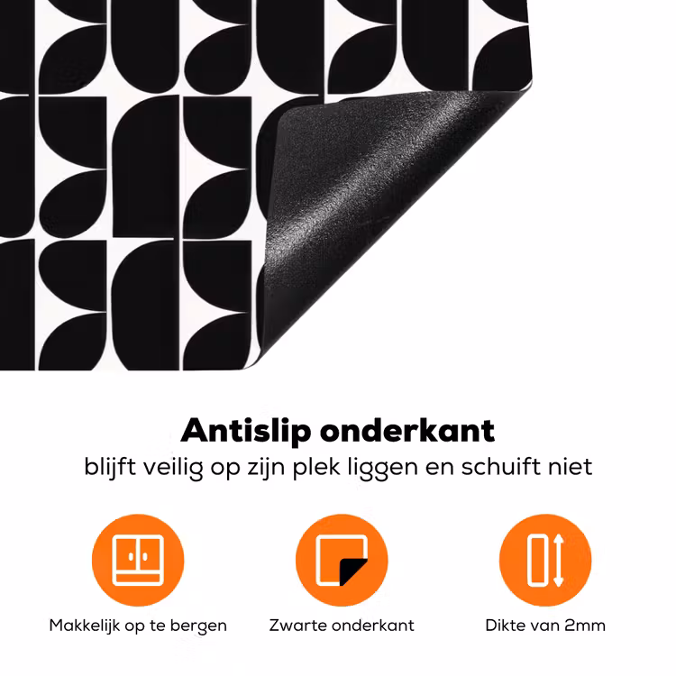 Modern - Geometrisch - Zwart Inductie beschermer vinyl 3mm klein 276 -zzzzzzz-td-onderkant