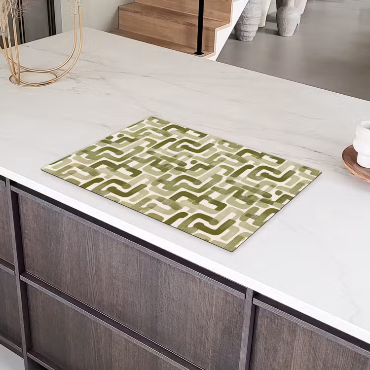 Modern - Grafisch - Groen Inductie beschermer vinyl 3mm klein 276 -sfeer8