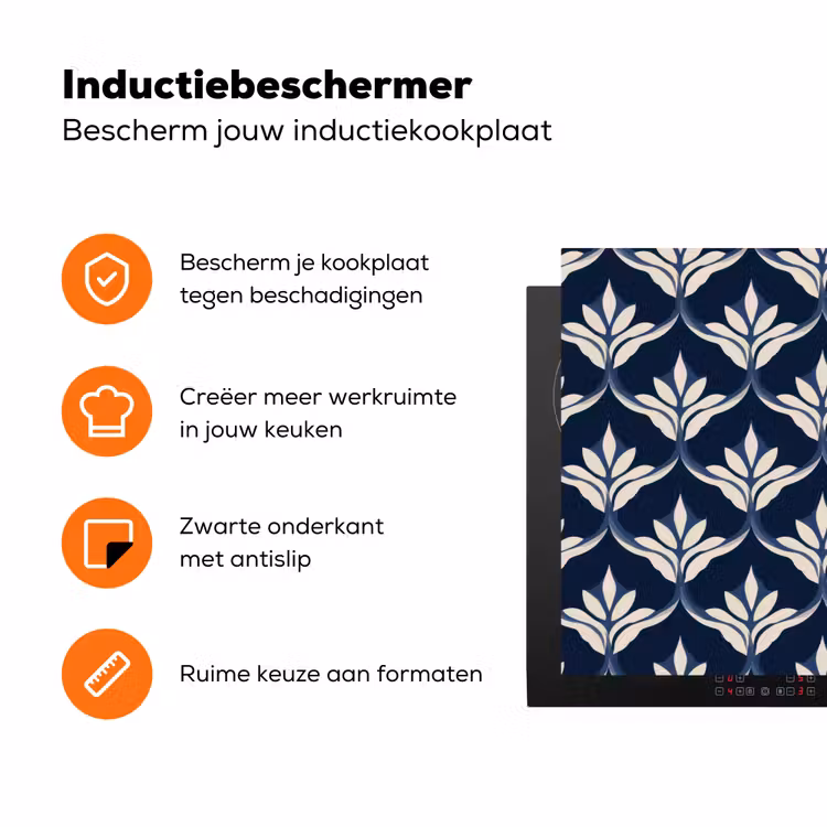 Modern - Ontwerp - Blauw Inductie beschermer vinyl 3mm klein 276 -zzzzzzz-td-ups
