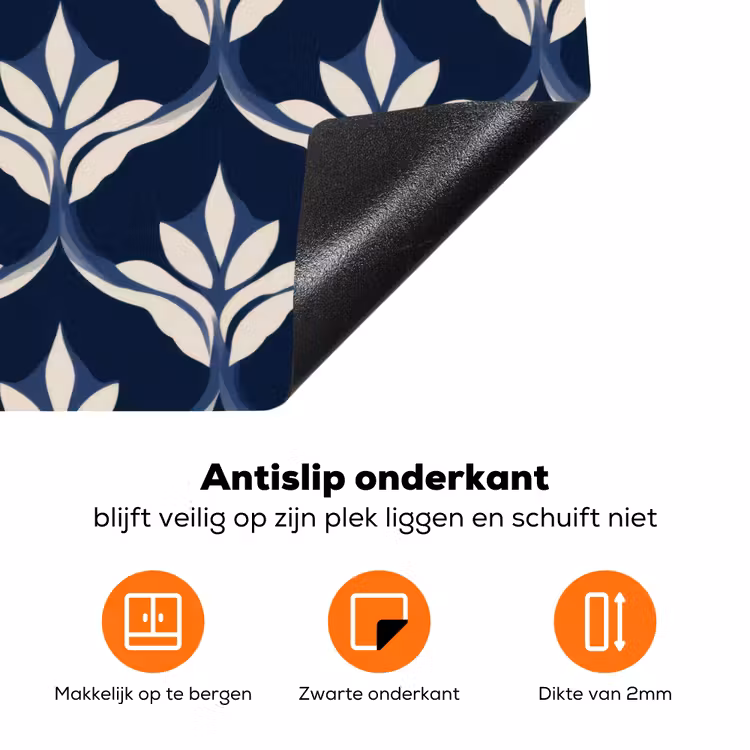 Modern - Ontwerp - Blauw Inductie beschermer vinyl 3mm klein 276 -zzzzzzz-td-onderkant