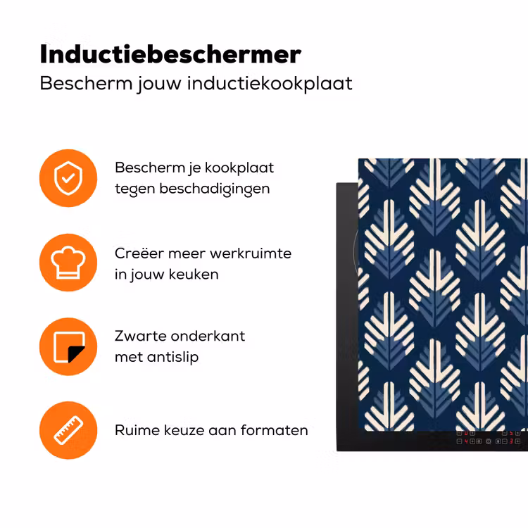Modern - Patroon - Blauw Inductie beschermer vinyl 3mm klein 276 -zzzzzzz-td-ups
