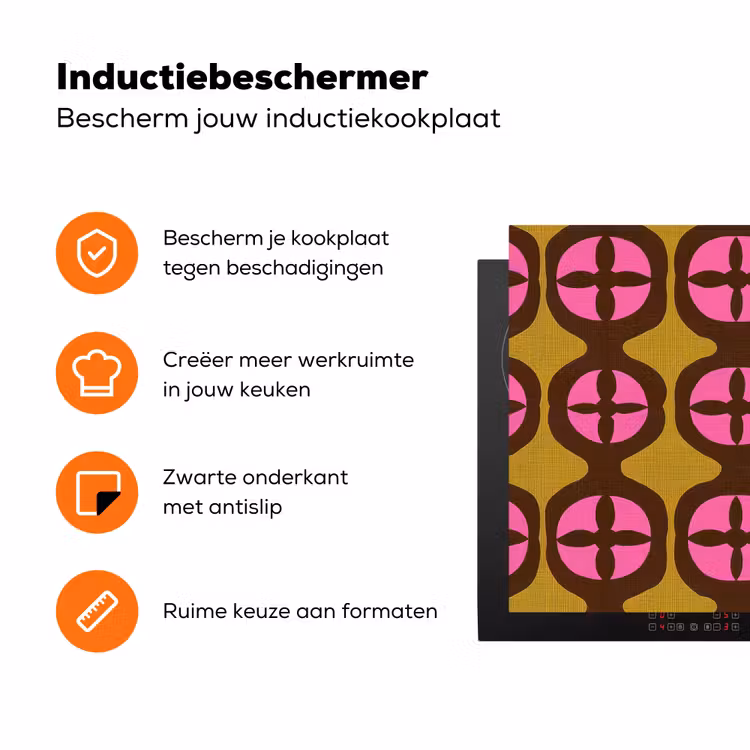 Modern - Patroon - Roze Inductie beschermer vinyl 3mm klein 276 -zzzzzzz-td-ups