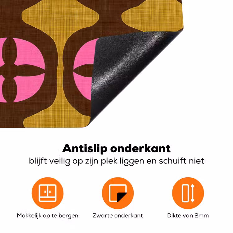 Modern - Patroon - Roze Inductie beschermer vinyl 3mm klein 276 -zzzzzzz-td-onderkant