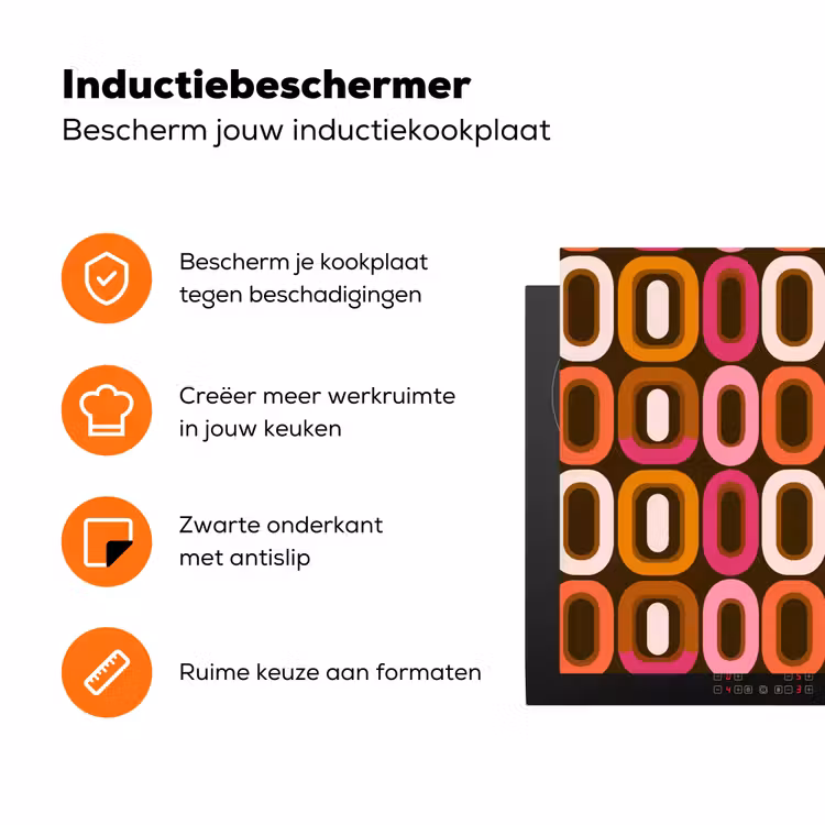 Modern - Retro - Kleurrijk Inductie beschermer vinyl 3mm klein 276 -zzzzzzz-td-ups