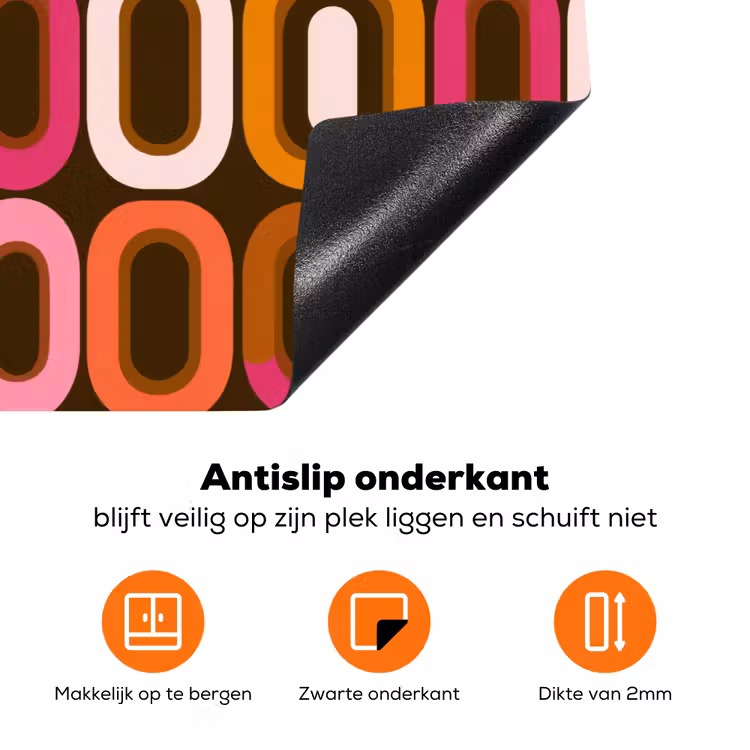 Modern - Retro - Kleurrijk Inductie beschermer vinyl 3mm klein 276 -zzzzzzz-td-onderkant