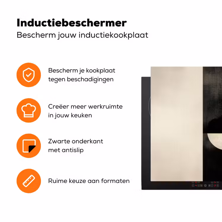 Modern - Vierkant - Vormen Inductie beschermer vinyl 3mm klein -zzzzzzz-td-ups