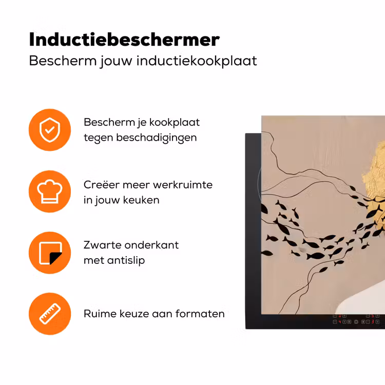 Modern - Vrouw - Goud Inductie beschermer vinyl 3mm klein -zzzzzzz-td-ups