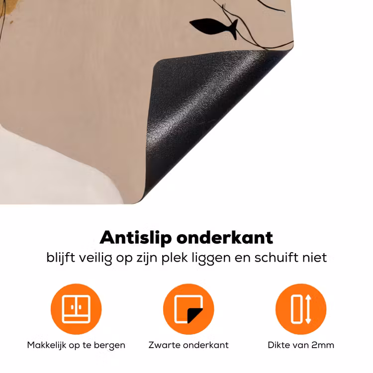 Modern - Vrouw - Goud Inductie beschermer vinyl 3mm klein -zzzzzzz-td-onderkant