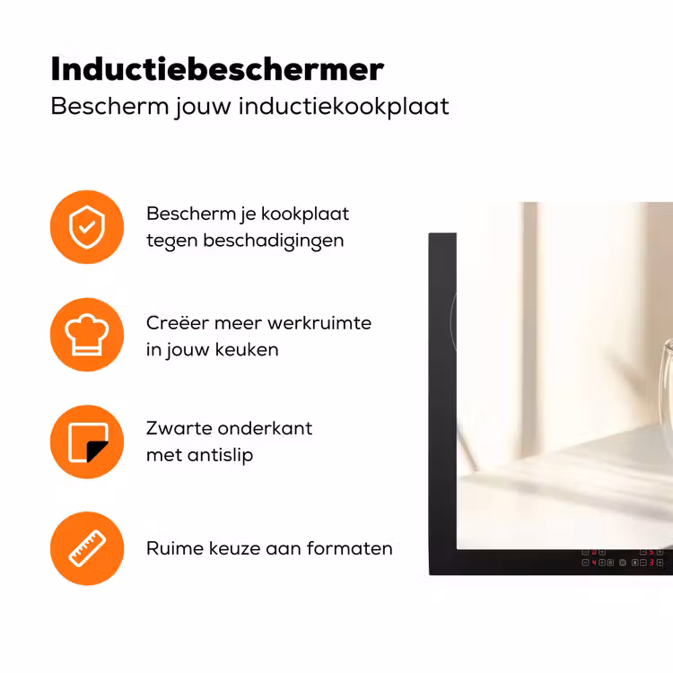 Mok - Latte - Minimalistisch - Schaduw Inductie beschermer vinyl 3mm klein -zzzzzzz-td-ups
