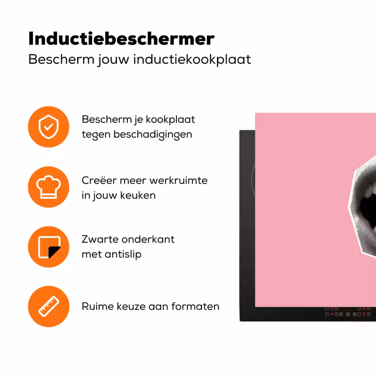 Mond - BLAH BLAH - Roze Inductie beschermer vinyl 3mm klein -zzzzzzz-td-ups