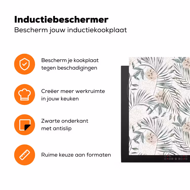 Monstera - Palmblad - Jungle - Tropisch Inductie beschermer vinyl 3mm klein -zzzzzzz-td-ups