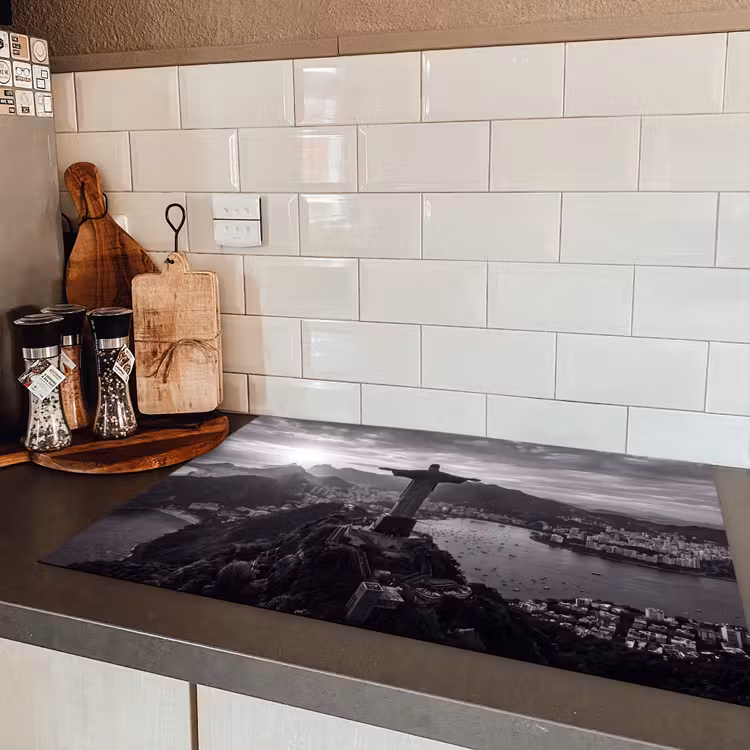 Monument - Stadsgezicht - Landschap - Zwart-wit Inductie beschermer vinyl 3mm klein -sfeer3