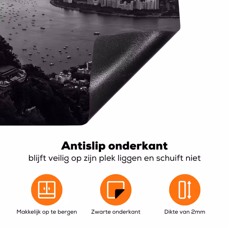 Monument - Stadsgezicht - Landschap - Zwart-wit Inductie beschermer vinyl 3mm klein -zzzzzzz-td-onderkant